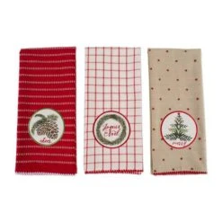 DII® Assorted Noel Embellished Dishtowel Set -Michaels X-Mas Decor D539868S 5