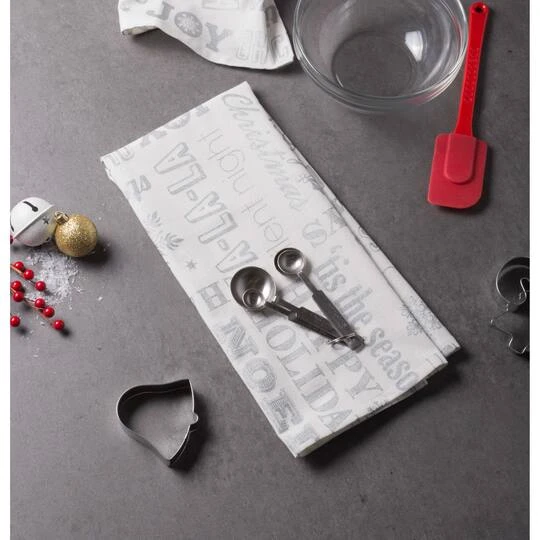 DII® Silver Christmas Collage Dishtowel Set 6 DII® Silver Christmas Collage Dishtowel Set - Image 4