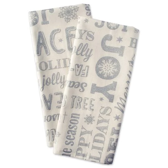 DII® Silver Christmas Collage Dishtowel Set 10 DII® Silver Christmas Collage Dishtowel Set - Image 8