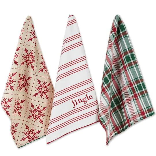 DII® Assorted Jingle Dishtowel Set 3 DII® Assorted Jingle Dishtowel Set