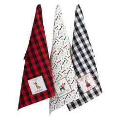 DIIĀ® Christmas Puppy Embellished Dishtowel Set
