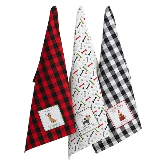 DII® Christmas Puppy Embellished Dishtowel Set 3 DII® Christmas Puppy Embellished Dishtowel Set