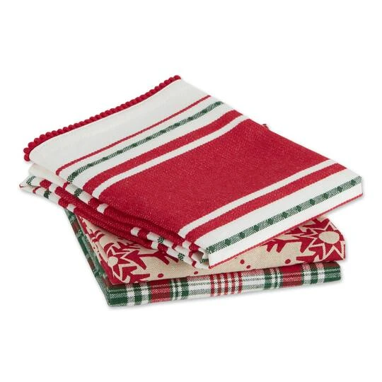 DII® Assorted Scandinavian Snowflakes Dishtowel Set 5 DII® Assorted Scandinavian Snowflakes Dishtowel Set - Image 3