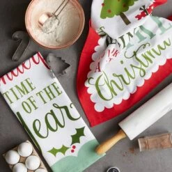 DII® Assorted Holiday Fun Printed Dishtowel Set -Michaels X-Mas Decor D539896S 6