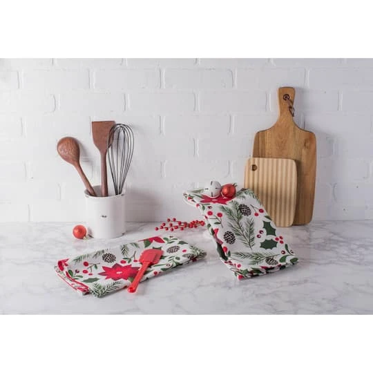 DII® Holiday Sprigs Printed Dishtowel Set 5 DII® Holiday Sprigs Printed Dishtowel Set - Image 3