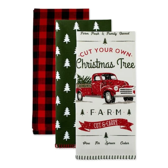 DII® Christmas Truck Dishtowels Set 4 DII® Christmas Truck Dishtowels Set - Image 2