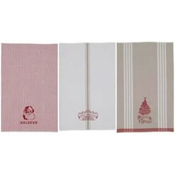 DII® Assorted Vintage Print Christmas Dishtowel Set -Michaels X-Mas Decor D539905S 4