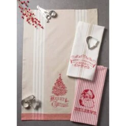 DII® Assorted Vintage Print Christmas Dishtowel Set -Michaels X-Mas Decor D539905S 8