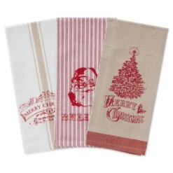 DII® Assorted Vintage Print Christmas Dishtowel Set -Michaels X-Mas Decor D539905S 9