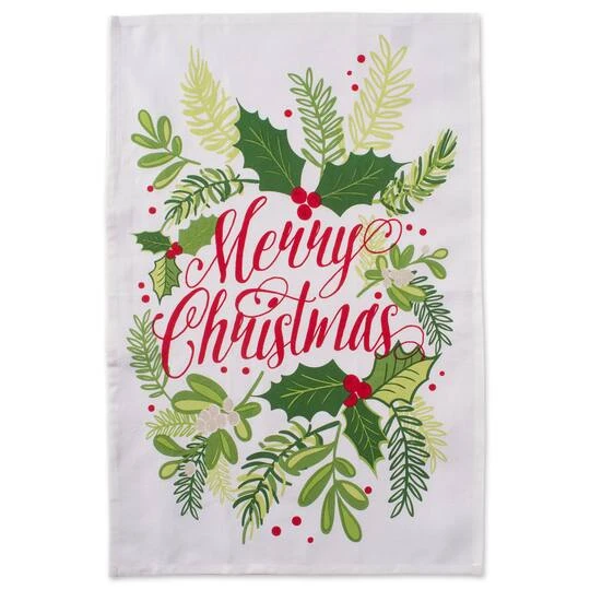 DII® Red & Green Boughs Of Holly Dishtowel Set 9 DII® Red & Green Boughs Of Holly Dishtowel Set - Image 7