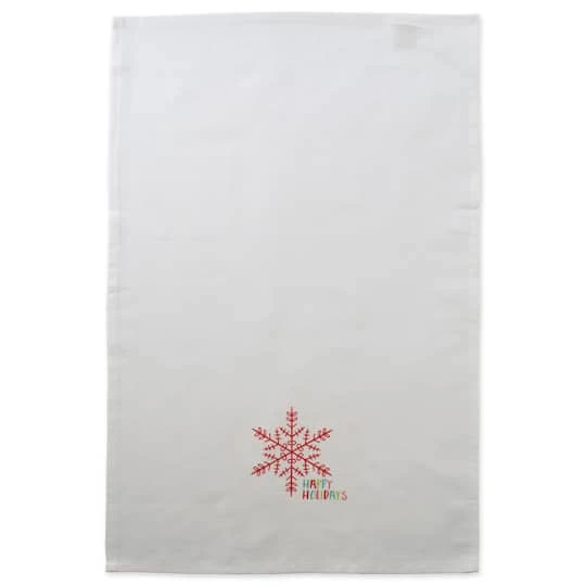 DII® Green Check & White Happy Holidays Dishtowel Set 6 DII® Green Check & White Happy Holidays Dishtowel Set - Image 4