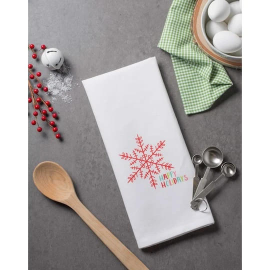 DII® Green Check & White Happy Holidays Dishtowel Set 9 DII® Green Check & White Happy Holidays Dishtowel Set - Image 7
