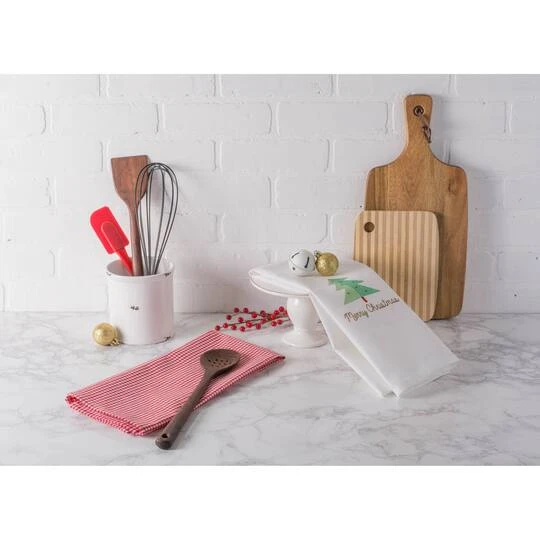 DII® Red Check & White Merry Christmas Dishtowel Set 5 DII® Red Check & White Merry Christmas Dishtowel Set - Image 3