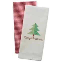 DII® Red Check & White Merry Christmas Dishtowel Set 17 DII® Red Check & White Merry Christmas Dishtowel Set -Michaels X-Mas Decor D539911S 3
