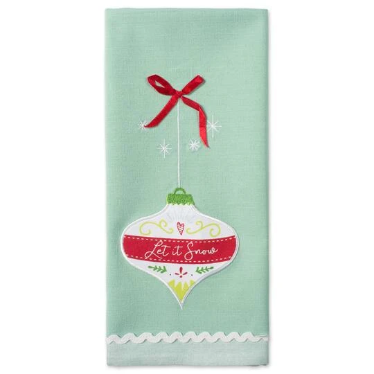 DII® Assorted Holiday Ornaments Embellished Dishtowel Set 6 DII® Assorted Holiday Ornaments Embellished Dishtowel Set - Image 4