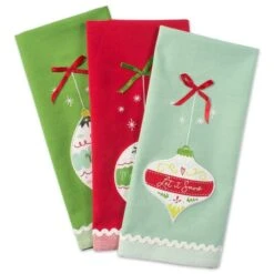 DII® Assorted Holiday Ornaments Embellished Dishtowel Set 23 DII® Assorted Holiday Ornaments Embellished Dishtowel Set -Michaels X-Mas Decor D539922S 9