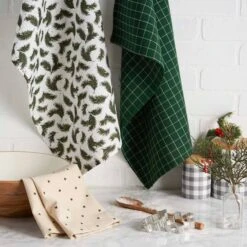 DII® Assorted Holiday Greenery Dishtowel Set -Michaels X-Mas Decor D539923S 7
