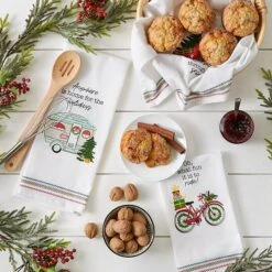 DII® Holidays On Wheels Printed Dishtowel Set -Michaels X-Mas Decor D539925S 11