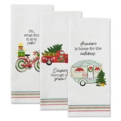 DII® Holidays On Wheels Printed Dishtowel Set -Michaels X-Mas Decor D539925S 3
