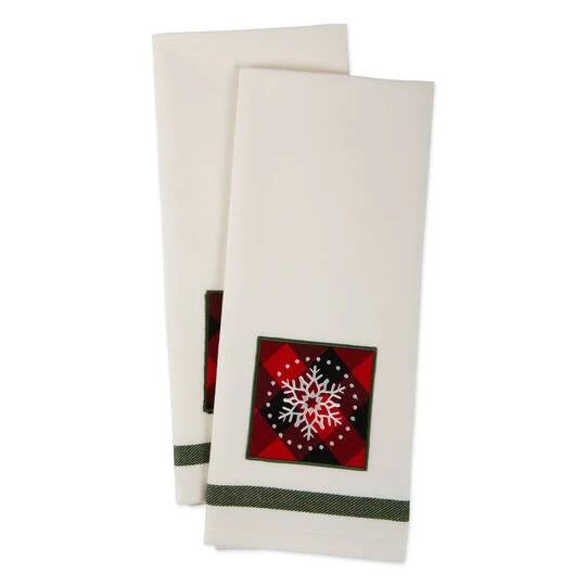 DII® Snowflake Embellished Dishtowel Set 3 DII® Snowflake Embellished Dishtowel Set