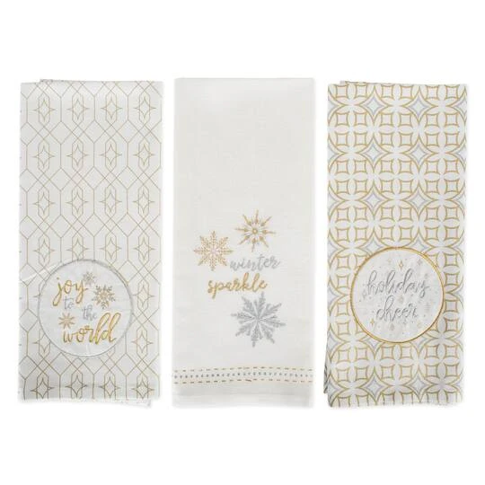DII® Assorted Winter Sparkle Embellished Dishtowel Set 9 DII® Assorted Winter Sparkle Embellished Dishtowel Set - Image 7