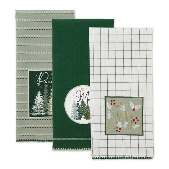DII® Winter Woods Embellished Dishtowel Set 3 DII® Winter Woods Embellished Dishtowel Set
