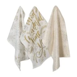 DII® Assorted Winter Sparkle Dishtowel Set -Michaels X-Mas Decor D539931S 1 1