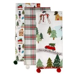 DII® Kitchen & Tabletop Jolly Tree Collection Dishtowel Set -Michaels X-Mas Decor D539938S 2