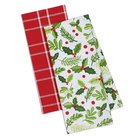 DII® Boughs Of Holly Dishtowel Set 3 DII® Boughs Of Holly Dishtowel Set