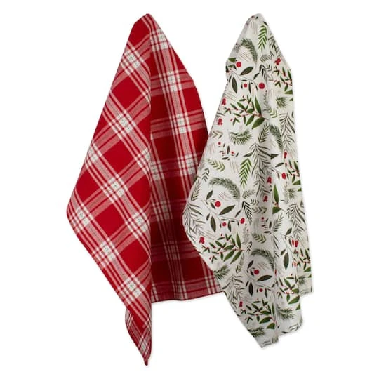 DII® Boughs Of Holly Dishtowel Set 5 DII® Boughs Of Holly Dishtowel Set - Image 3