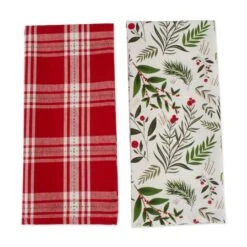 DII® Boughs Of Holly Dishtowel Set 14 DII® Boughs Of Holly Dishtowel Set -Michaels X-Mas Decor D539939S 3