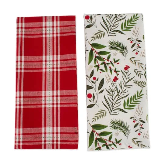 DII® Boughs Of Holly Dishtowel Set 6 DII® Boughs Of Holly Dishtowel Set - Image 4