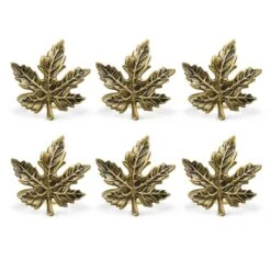 DII® Gold Maple Leaf Napkin Rings, 6ct. -Michaels X-Mas Decor D539969S 1 1