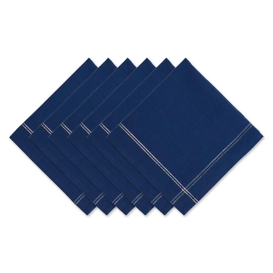DII® Blue With Silver & Gold Border Napkins, 6ct. 3 DII® Blue With Silver & Gold Border Napkins, 6ct.