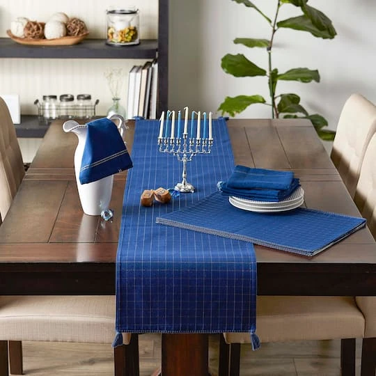 DII® Blue With Silver & Gold Border Napkins, 6ct. 10 DII® Blue With Silver & Gold Border Napkins, 6ct. - Image 8