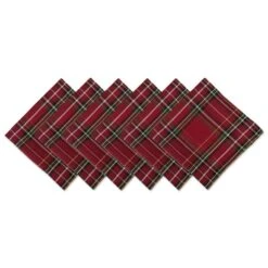 DII® Holiday Metallic Plaid Napkins, 6ct.