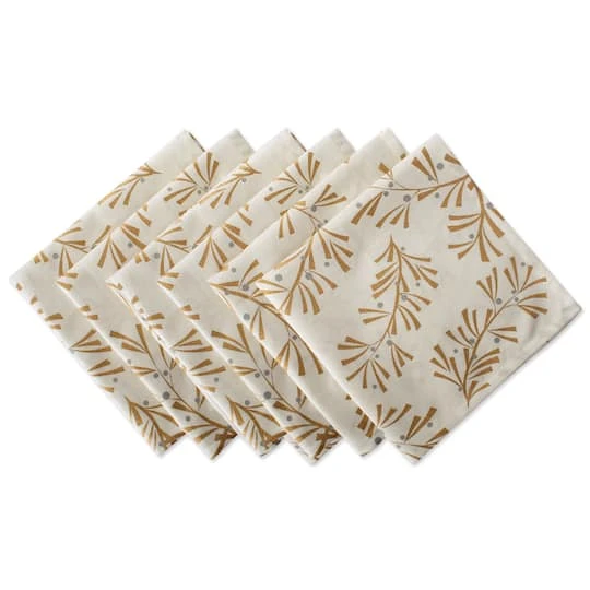 DII® Metallic Holly Leaves Napkins, 6ct. 4 DII® Metallic Holly Leaves Napkins, 6ct. - Image 2