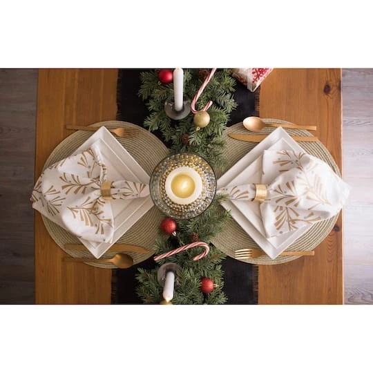 DII® Metallic Holly Leaves Napkins, 6ct. 5 DII® Metallic Holly Leaves Napkins, 6ct. - Image 3