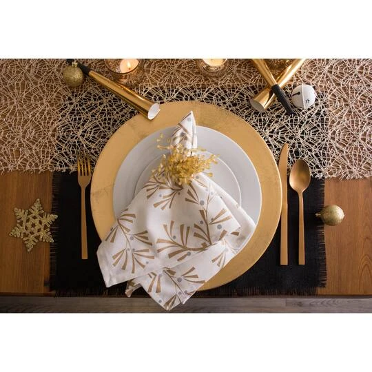 DII® Metallic Holly Leaves Napkins, 6ct. 9 DII® Metallic Holly Leaves Napkins, 6ct. - Image 7