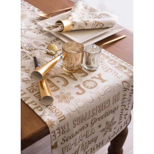 DII® Gold Christmas Collage Napkins, 6ct. 6 DII® Gold Christmas Collage Napkins, 6ct. - Image 4