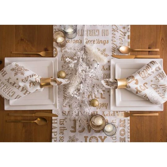 DII® Gold Christmas Collage Napkins, 6ct. 10 DII® Gold Christmas Collage Napkins, 6ct. - Image 8