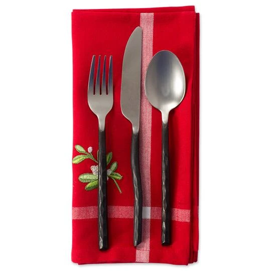 DII® Red Embroidered Mistletoe Corner With Border Napkins, 6ct. 11 DII® Red Embroidered Mistletoe Corner With Border Napkins, 6ct. - Image 9