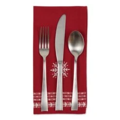 DII® Nordic Snowflake Embroidered Napkin Set, 4ct. -Michaels X-Mas Decor D540011S 2