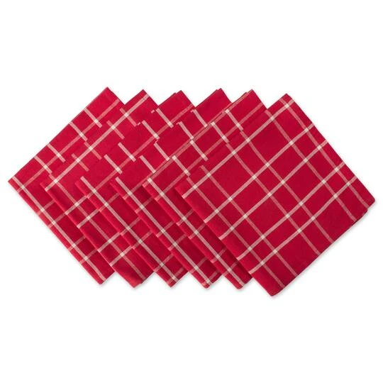 DII® Holly Berry Plaid Napkin Set, 6ct. 4 DII® Holly Berry Plaid Napkin Set, 6ct. - Image 2