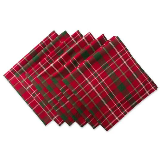 DII® Tartan Holly Plaid Napkin Set, 6ct. 3 DII® Tartan Holly Plaid Napkin Set, 6ct.
