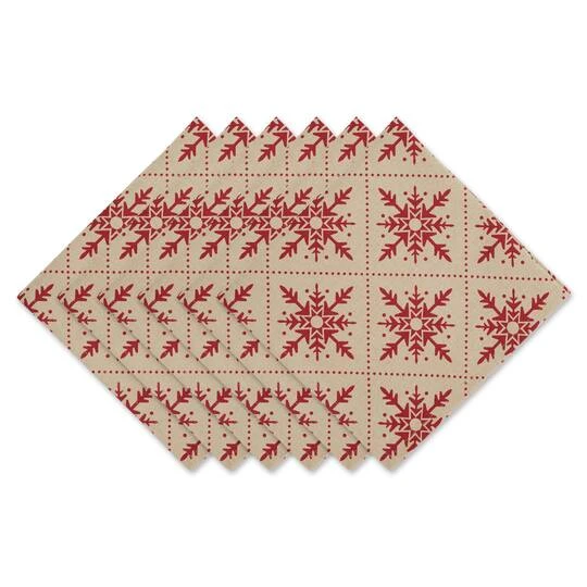 DII® Scandinavian Snowflakes Printed Napkin Set, 6ct. 3 DII® Scandinavian Snowflakes Printed Napkin Set, 6ct.