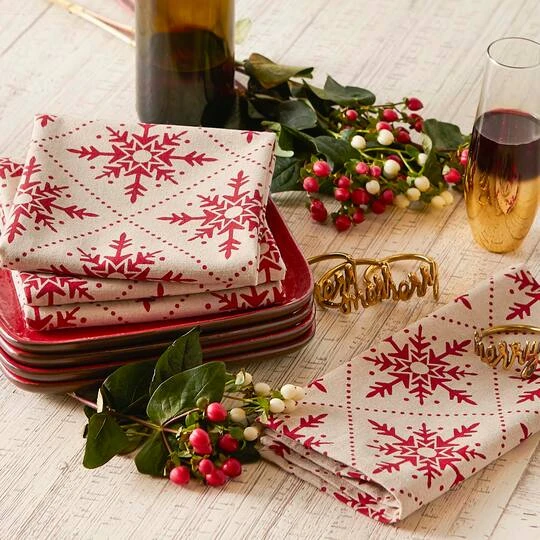 DII® Scandinavian Snowflakes Printed Napkin Set, 6ct. 8 DII® Scandinavian Snowflakes Printed Napkin Set, 6ct. - Image 6