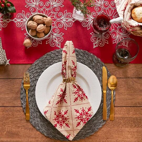 DII® Scandinavian Snowflakes Printed Napkin Set, 6ct. 12 DII® Scandinavian Snowflakes Printed Napkin Set, 6ct. - Image 10