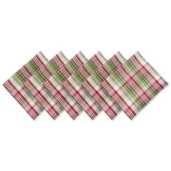 DII® Holly Jolly Plaid Napkin Set, 6ct. -Michaels X-Mas Decor D540015S 1 1