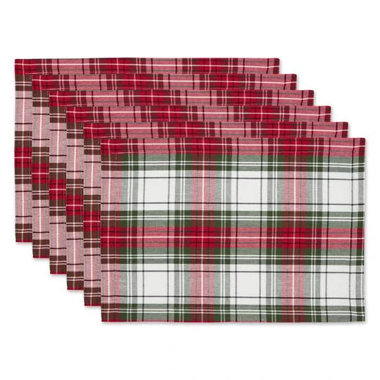 DII® Christmas Plaid Placemats, 6ct. 3 DII® Christmas Plaid Placemats, 6ct.